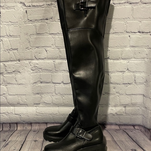 Nine West Black Over-the-Knee Boots with Buckle Detail Nemba boots 5 1/2 - Picture 6 of 10